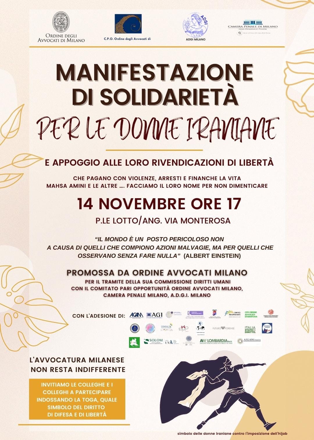 Questo pomeriggio Manifestazione di solidarietà per le donne iraniane