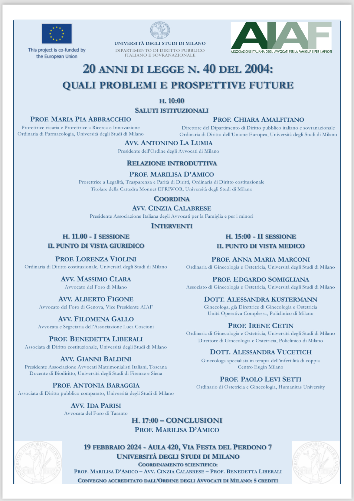 20 ANNI DI LEGGE N. 40 DEL 2004: QUALI PROBLEMI E PROSPETTIVE FUTURE